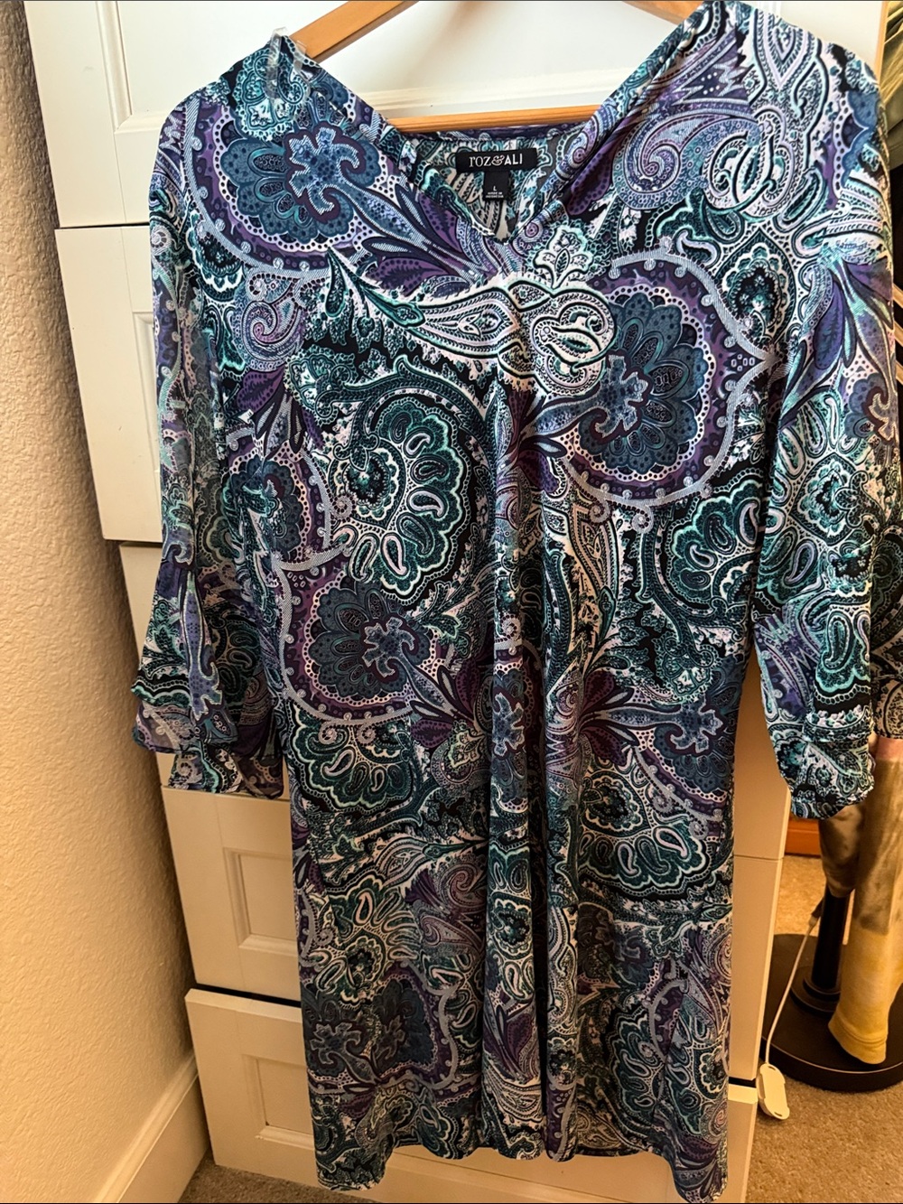 Rizzoli Teal, Purple & Navy Paisley Women’s Dress